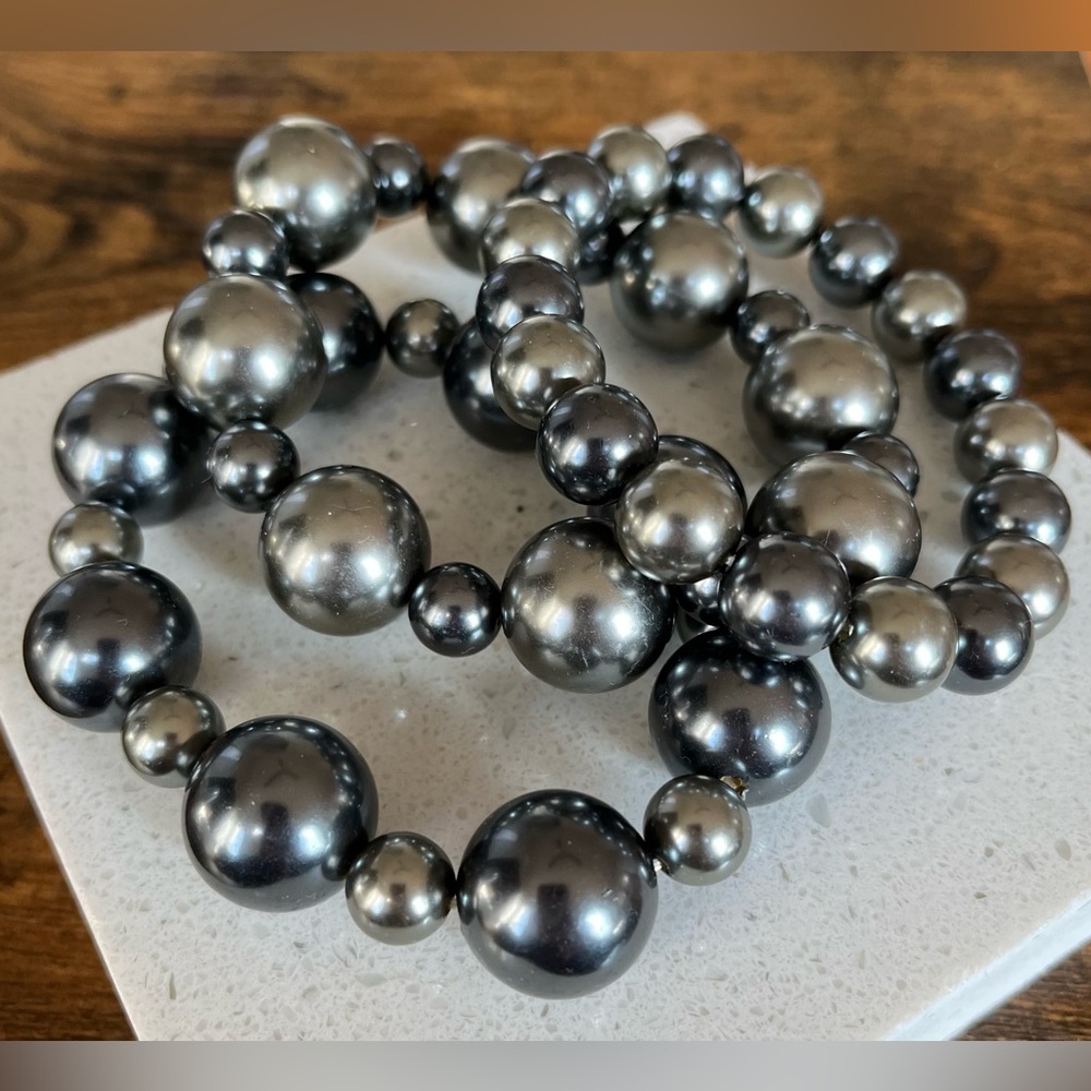 Gunmetal Bubble Bracelet Set